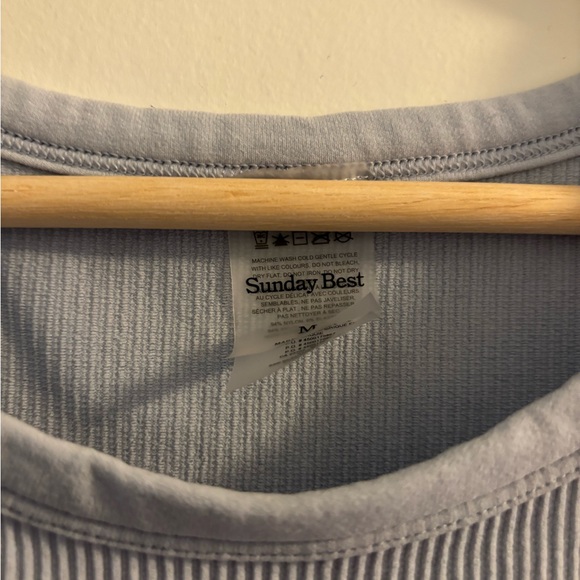 Sunday Best Sky Blue Ribbed Top - Picture 2 of 3